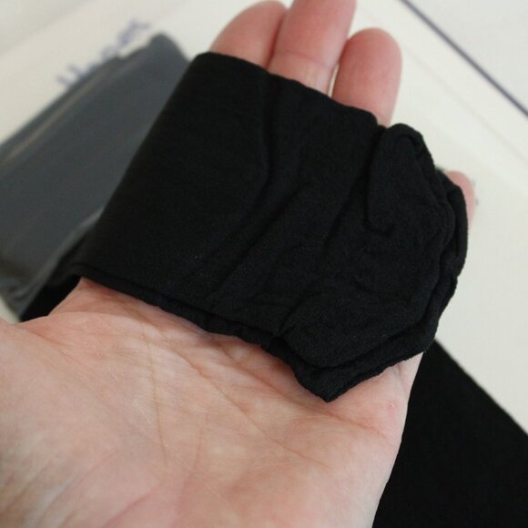 Vintage 1980s 1990s Pantyhose, New NOS Hanes Too, Size AB in Black, Sheer - Picture 9 of 10